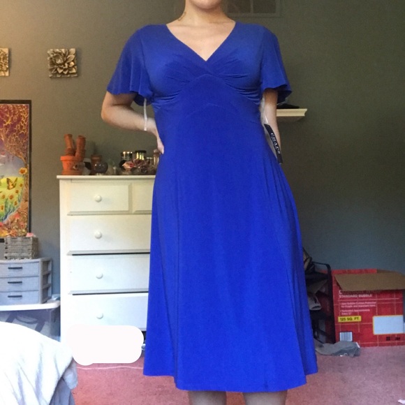 Chaps Dresses Chaps Blue Shortsleeve Midi Dress Poshmark
